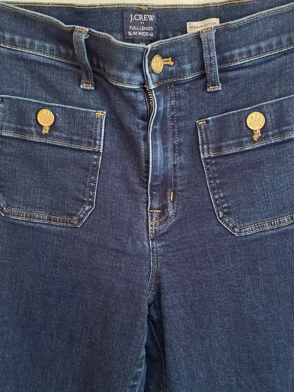 J. Crew Slim-Wide Leg Jean with Sailor Pockets Dark Indigo Women’s 29